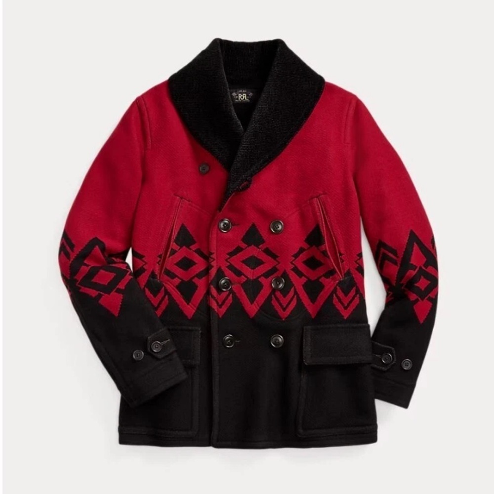 Ralph Lauren RRL Red and Black Pea Coat